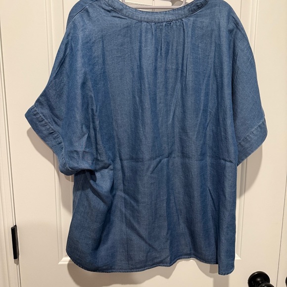 Chambray Blue Denim Women's Top - Picture 7 of 8